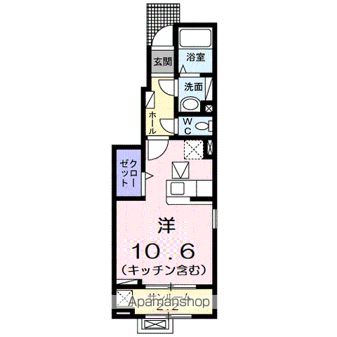 ニューバンブスⅤ(ワンルーム/1階)の間取り写真