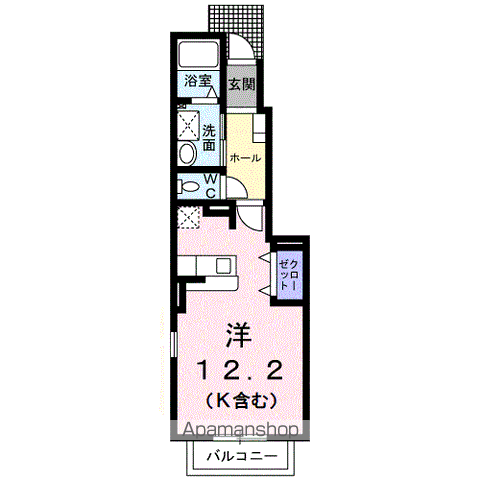 ソレイユ(ワンルーム/1階)の間取り写真