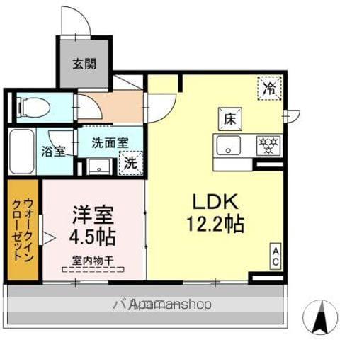 セレスティア本荘中ノ町A(1LDK/1階)の間取り写真