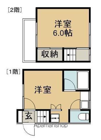 東田荘F(2K/1階)の間取り写真
