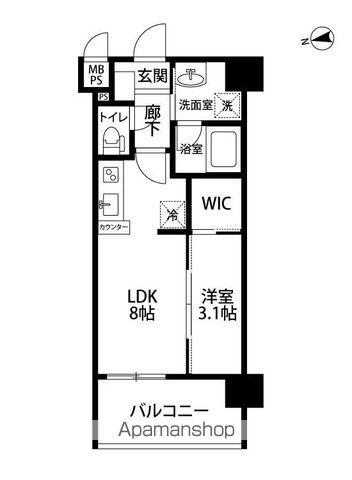 ラ シック長丘(1LDK/4階)の間取り写真