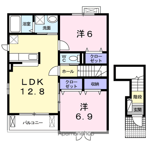 セレーノ(2LDK/2階)の間取り写真