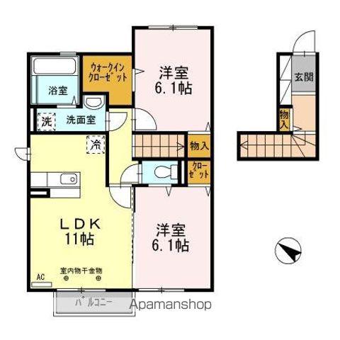 メゾン・ソレイユⅡ(2LDK/2階)の間取り写真
