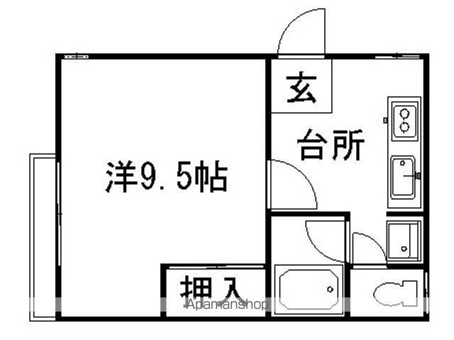 ベルメゾンA(1K/2階)の間取り写真
