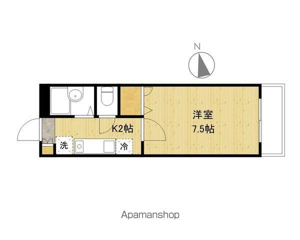 ヴェルドミールⅡ(1K/1階)の間取り写真