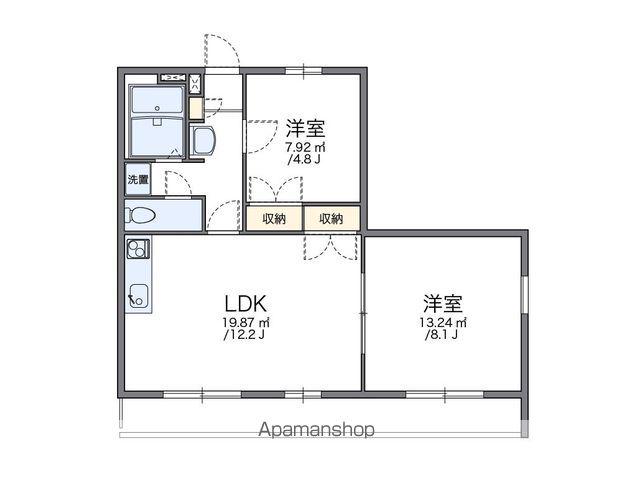 レオパレス城北A(2LDK/2階)の間取り写真