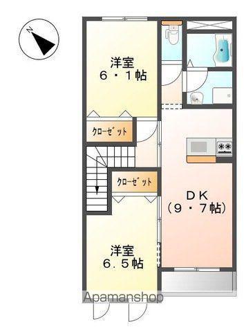 グランヴィレッジ(2DK/2階)の間取り写真