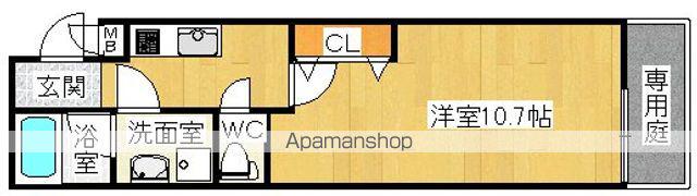 フジパレス初芝イースト(1K/1階)の間取り写真