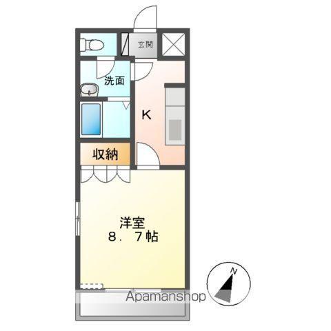 PEAR-COURT3(1K/1階)の間取り写真