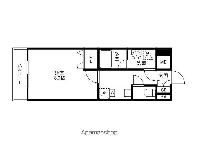 ビエラコート大橋(1K/3階)の間取り写真