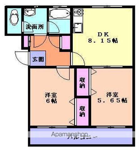 トゥー・ル・モンド月町(2DK/2階)の間取り写真