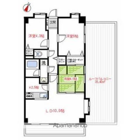 Jシティ南大塚(3LDK/4階)の間取り写真