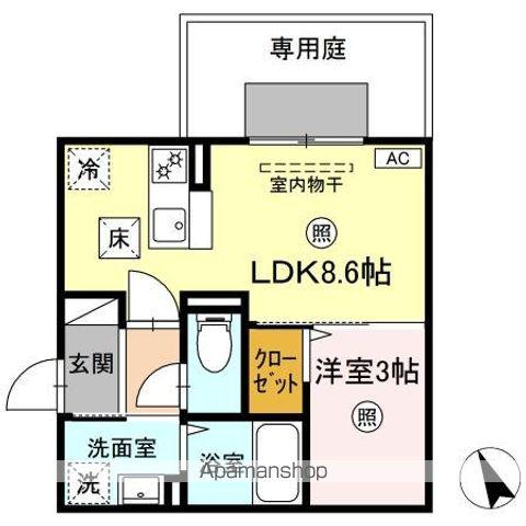 BRILLIA TWIN STAGEブリリア ツイン ステージ(1LDK/1階)の間取り写真