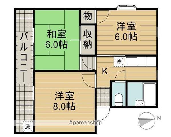モンレーブ藤(3K/2階)の間取り写真