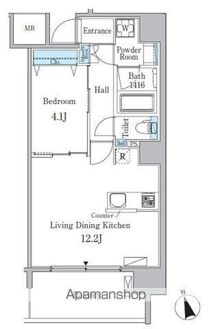 ルーエ池下(1LDK/4階)の間取り写真