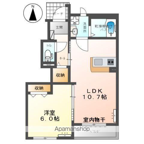 ディアフォレスト2(1LDK/1階)の間取り写真