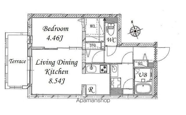 FLUFFY市谷台町(1LDK/1階)の間取り写真