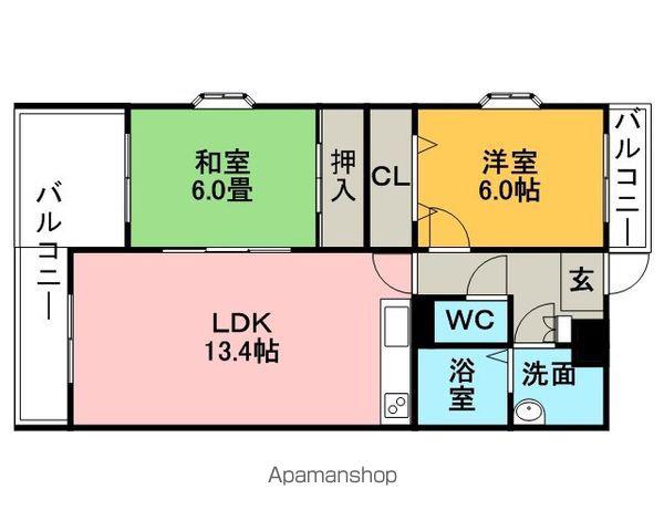 イルプリモ広川(2LDK/2階)の間取り写真