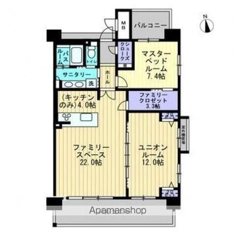 アルファウィズ古高松(2LDK/7階)の間取り写真