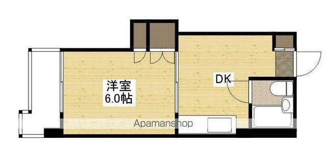 松岡ビル(1DK/2階)の間取り写真