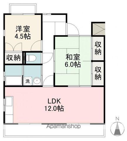 シーサイドハイツ屋島(2LDK/2階)の間取り写真