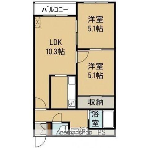 ル・ノール人見町(2LDK/5階)の間取り写真