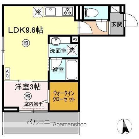 D-ROOM西町(1LDK/3階)の間取り写真