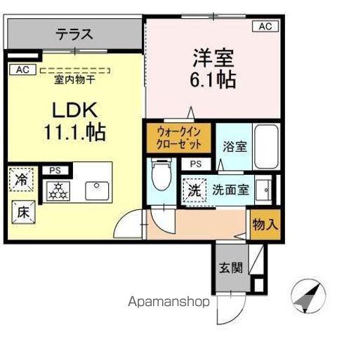 ASSET-COURT曙町(1LDK/1階)の間取り写真