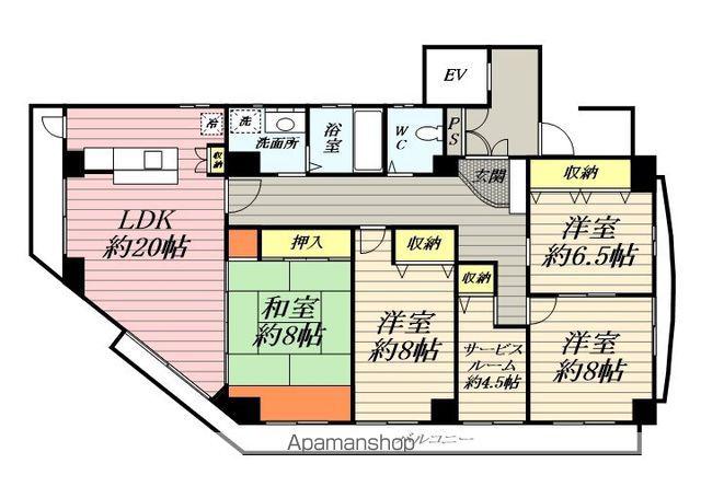 腰越松本ビル(4SLDK/3階)の間取り写真