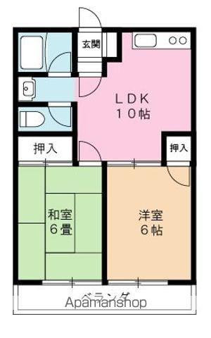 ベルハイム(2LDK/2階)の間取り写真