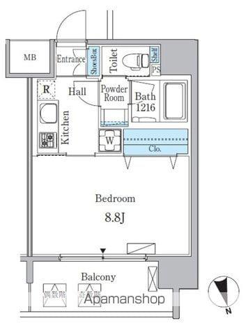 ルーエ池下(1K/4階)の間取り写真