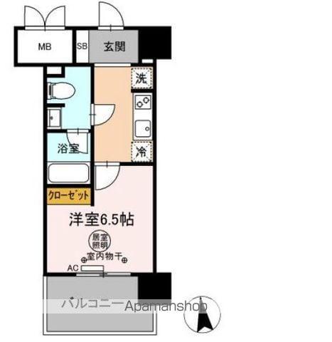 エクルベージュ(1K/4階)の間取り写真