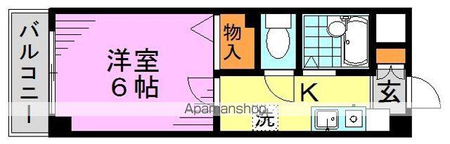 桃園ヴィレッジ(1K/5階)の間取り写真