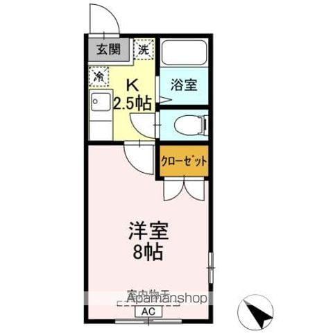 ホワイトコート前九年A(1K/1階)の間取り写真