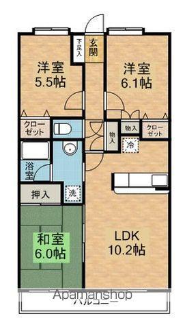 ボナール浜松(3LDK/1階)の間取り写真