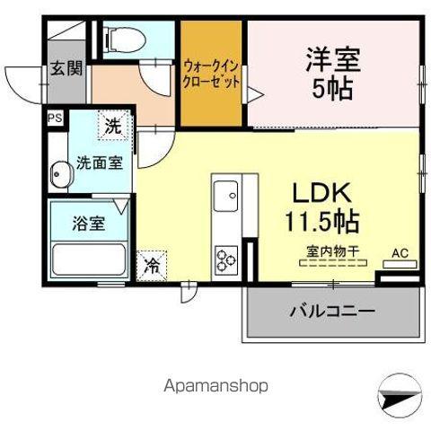 メゾン長栄(1LDK/3階)の間取り写真