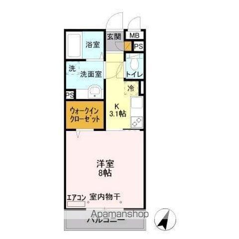 ルクティア(1K/3階)の間取り写真