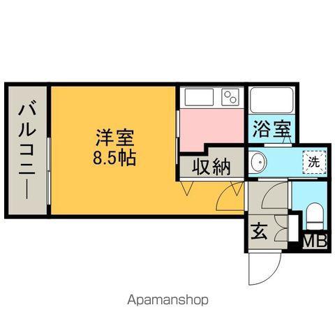 エンクレスト博多駅前Ⅱ(1K/9階)の間取り写真