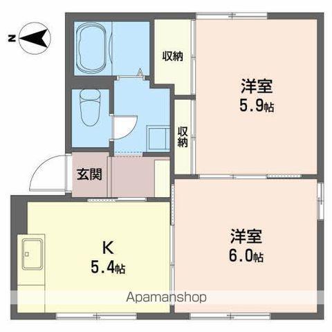 グレースフル赤坂 D(2K/1階)の間取り写真
