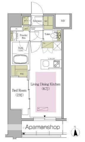 アーバネックス早稲田テラス(1LDK/4階)の間取り写真