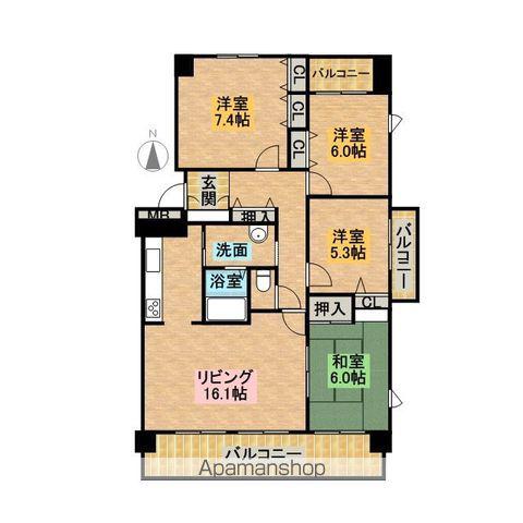 セレノ藤原台G棟(4LDK/9階)の間取り写真