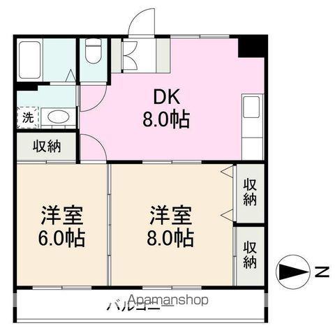 ハグネストA・B(2DK/2階)の間取り写真