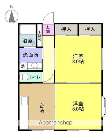 メゾンリッチ(2DK/1階)の間取り写真