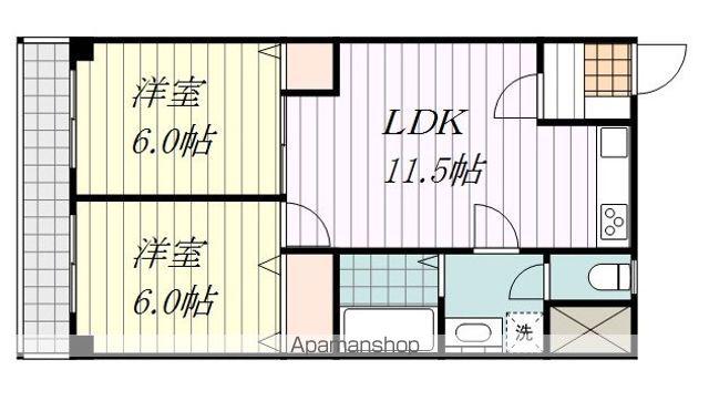 アイリッシュコート美沢(2LDK/5階)の間取り写真