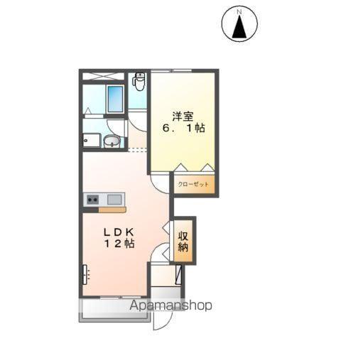 ボンボヌール(1LDK/1階)の間取り写真