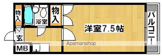 ハイツホーシャ(1K/4階)の間取り写真