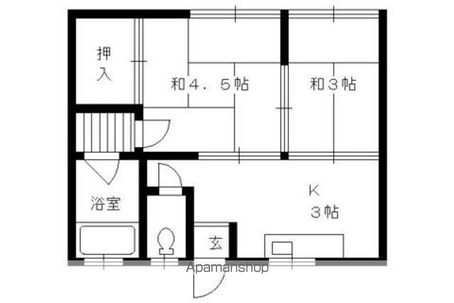 ユーゴ荘(2K/2階)の間取り写真