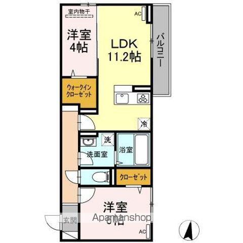 ホームバリー湯野(2LDK/1階)の間取り写真