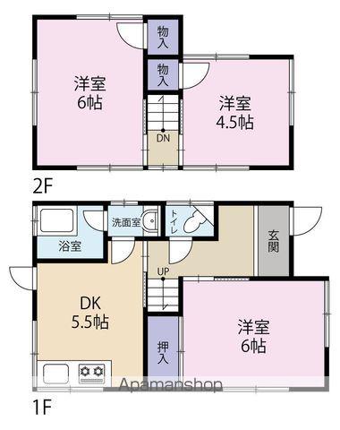 近鉄大阪線 真菅駅 徒歩7分 2階建 築54年(3K)の間取り写真