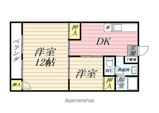 ナカシマビル(2DK/2階)の間取り写真